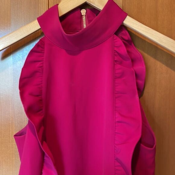 BARBIE Core TED Baker Torriya Ruffle Tunic Dress in Hot Pink - Picture 3 of 14